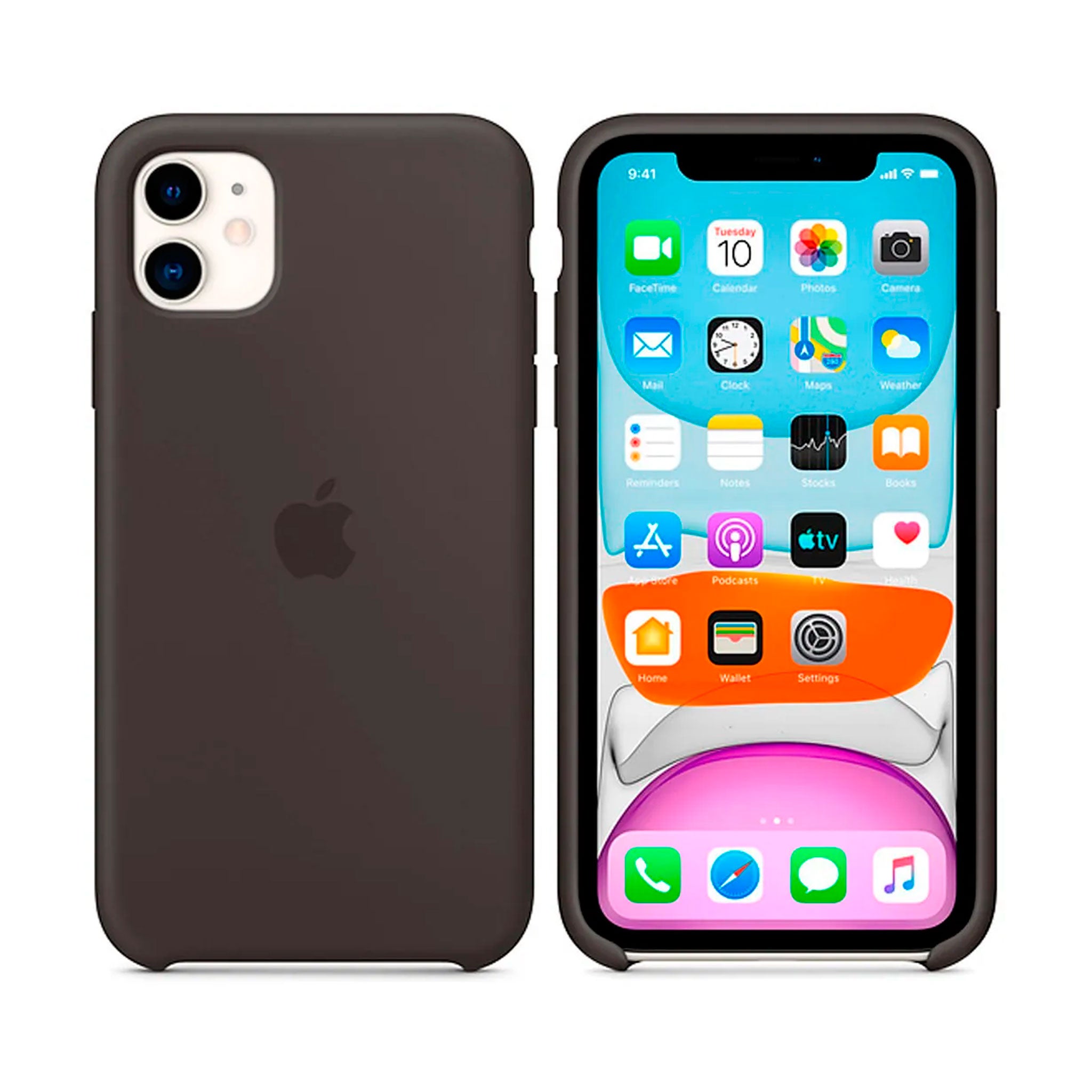 Apple, Apple - Silicone Case for Apple iPhone 11 - Black